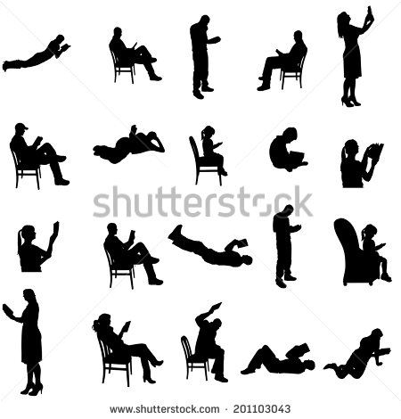 Vector People Silhouettes Sitting