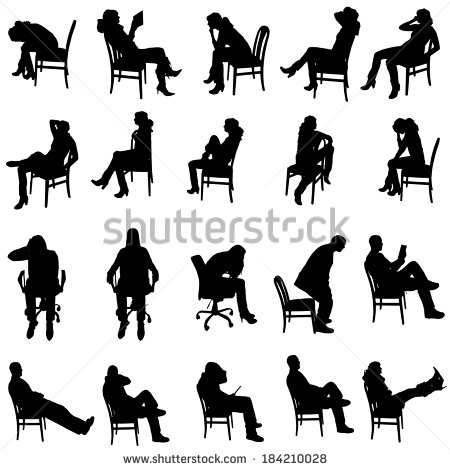 Vector People Silhouettes Sitting