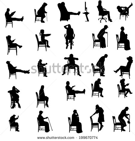 Vector People Silhouettes Sitting