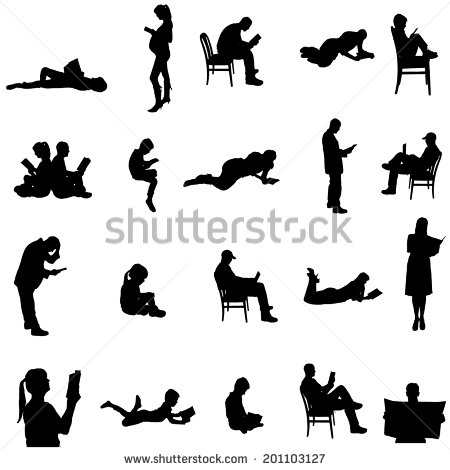 Vector People Silhouettes Sitting