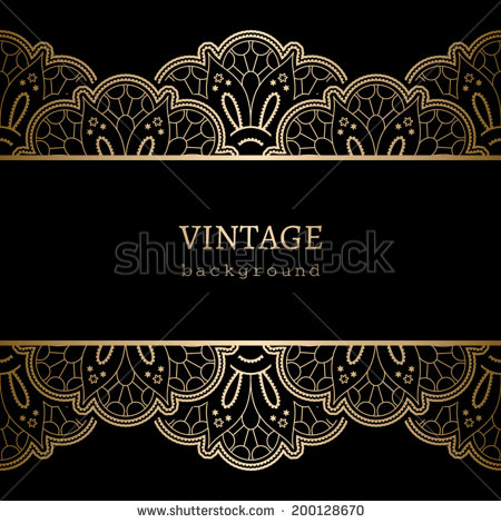 Vintage Gold Lace Border Vector