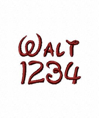 Walt Font Embroidery