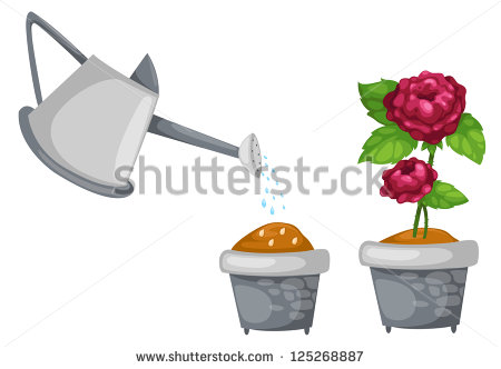 Watering Can with Roses