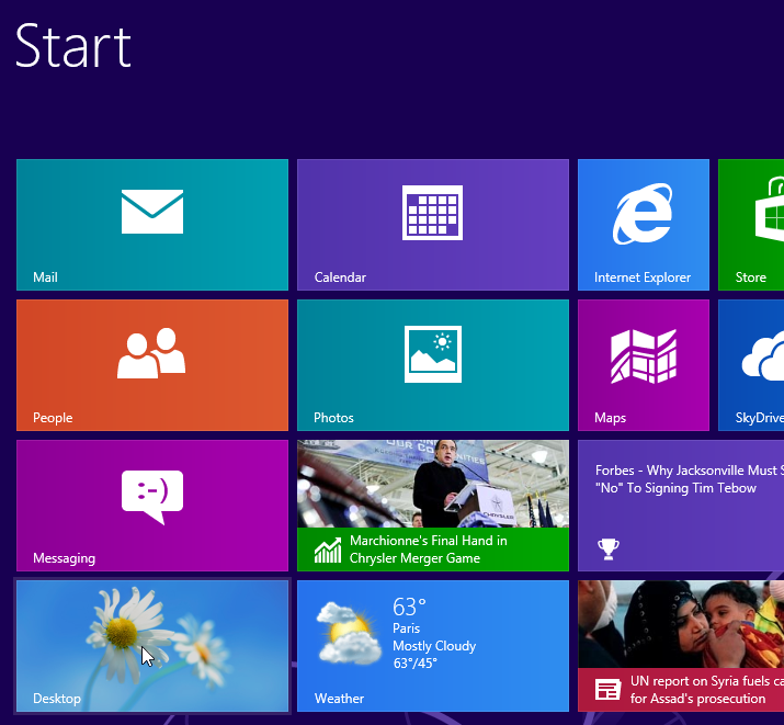 Windows 8 Desktop Icons
