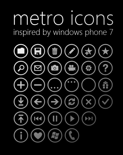 Windows Phone Metro Icons Windows Phone Metro Icons
