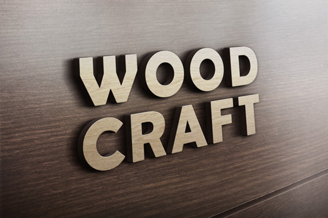 Wooden 3D Logo Mockup