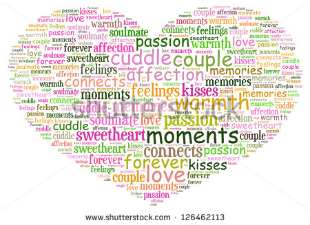 Word Collage of Romantic Love