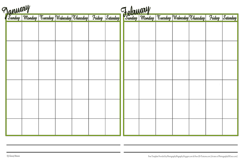 2 Month Blank Calendar Template