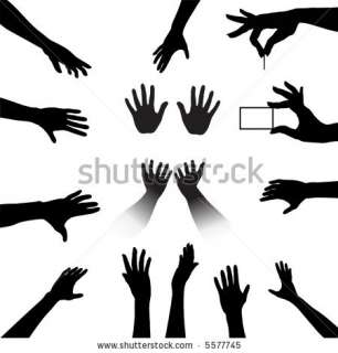 Arms and Hands Reaching Out Silhouette