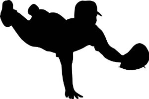 Baseball Player Catching Silhouette