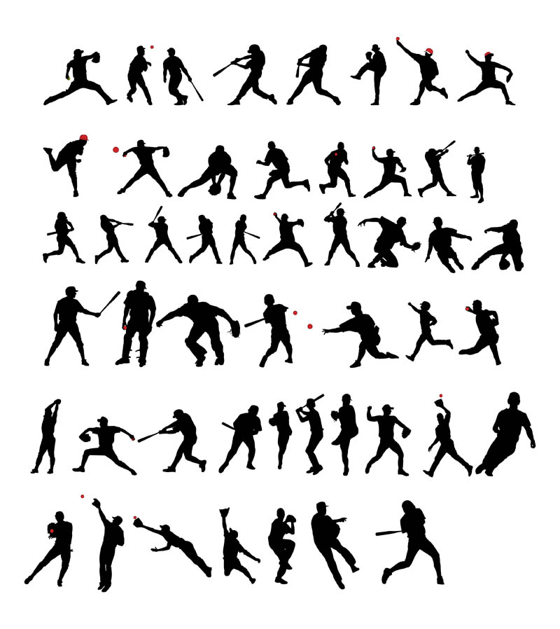 Baseball Player Silhouette Clip Art