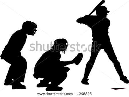 Baseball Player Silhouettes Vector