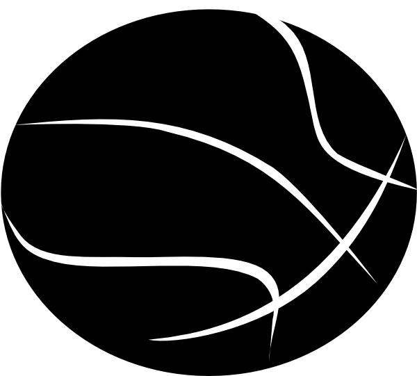 Black and White Basketball Outline