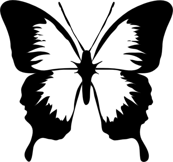 Black and White Butterfly Clip Art