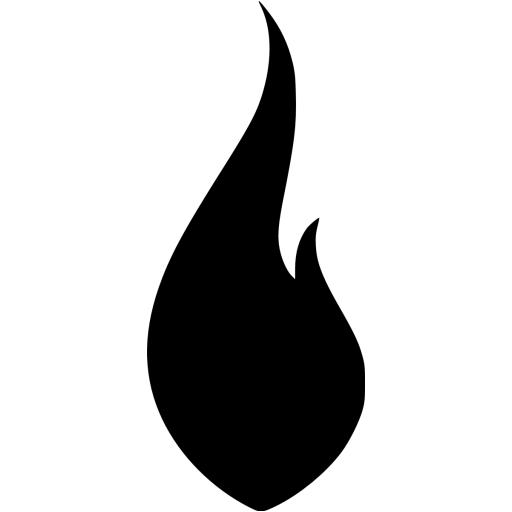 Black and White Flame Icon