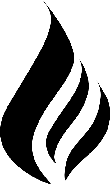 Black and White Flame Logo