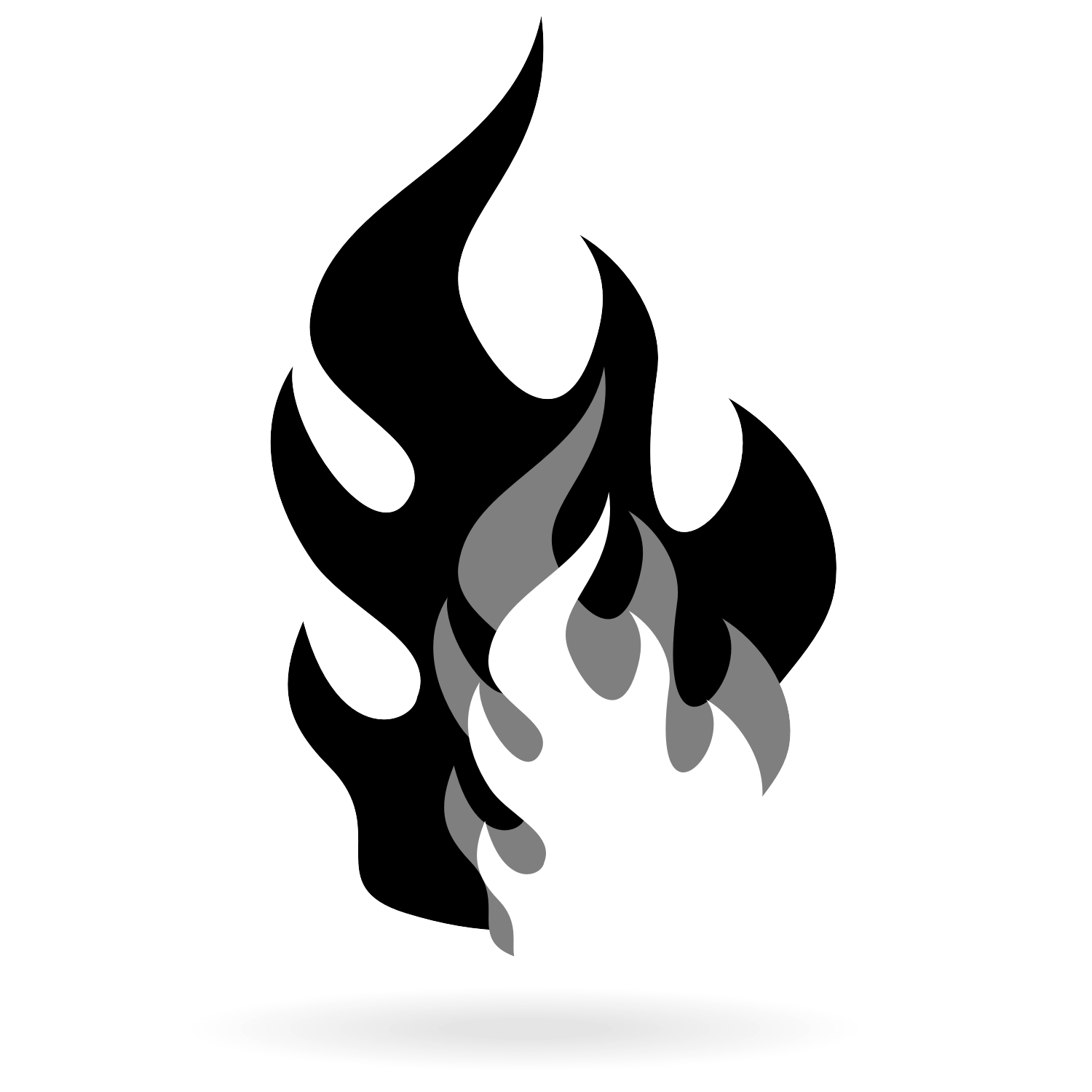 Black and White Flame Vector Art