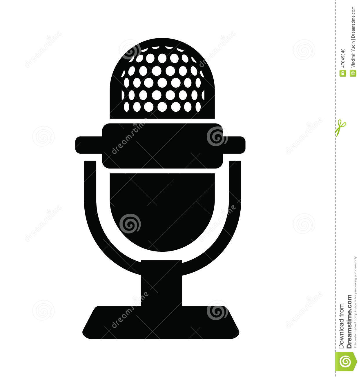 Black and White Microphone Icon