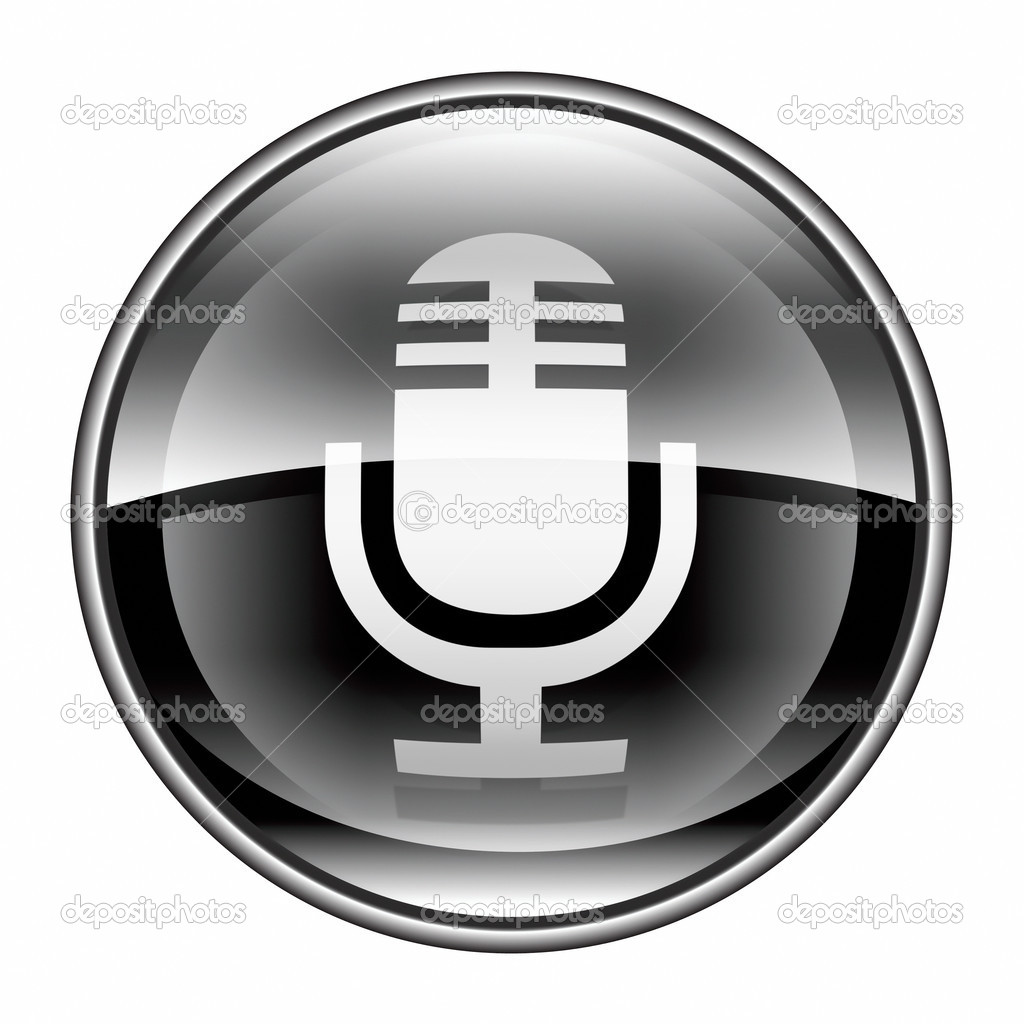 Black and White Microphone Icon
