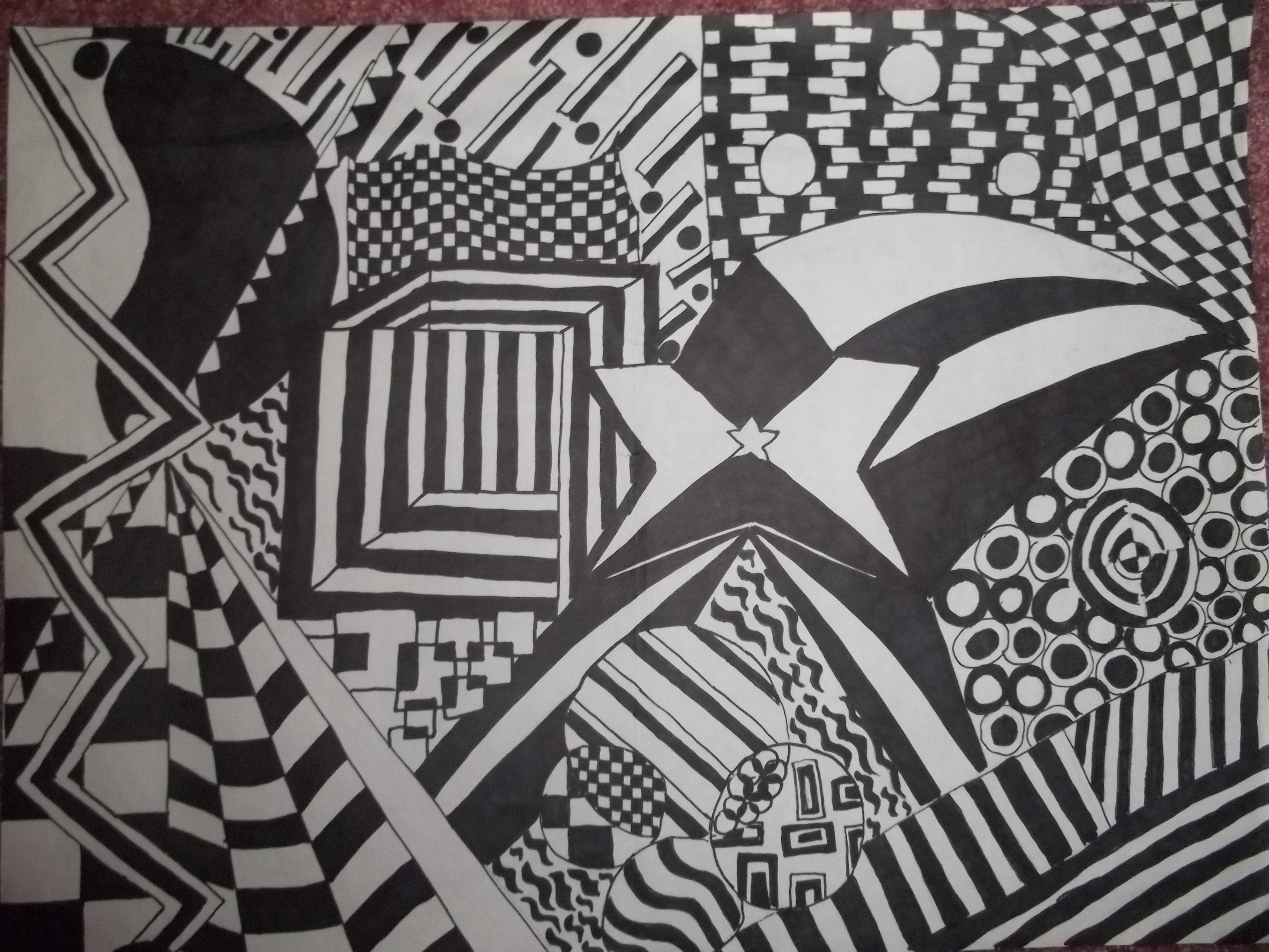Black and White Pattern Drawings