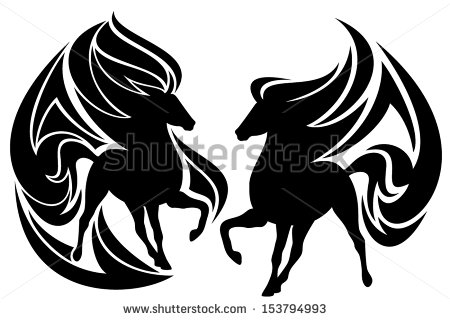 Black and White Tribal Horse
