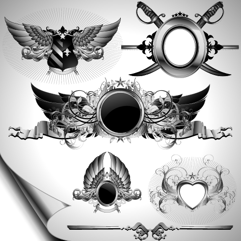 Black and White Vintage Vector Badges Free