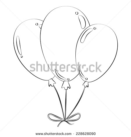 Black White Balloon Outline