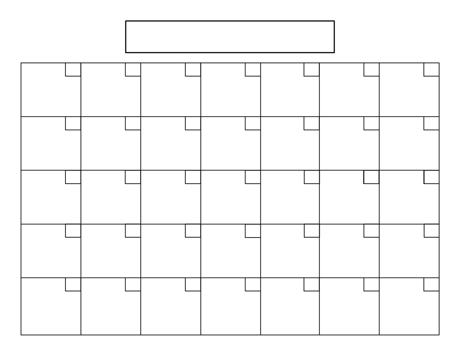 Blank Calendar Grid Template