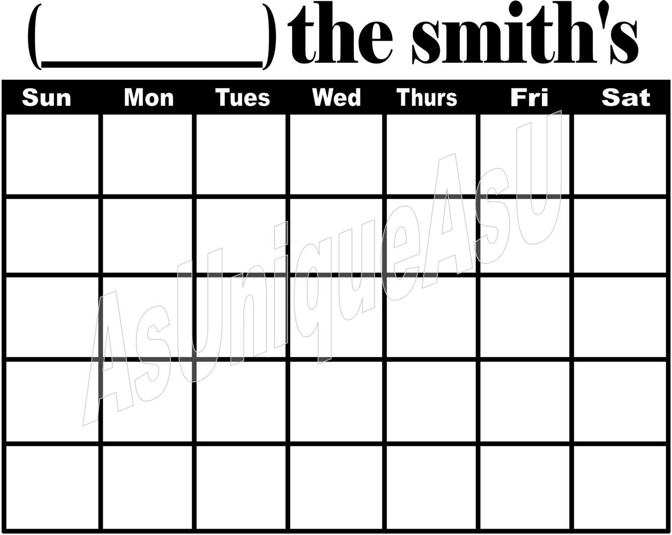 Blank Calendar Grid