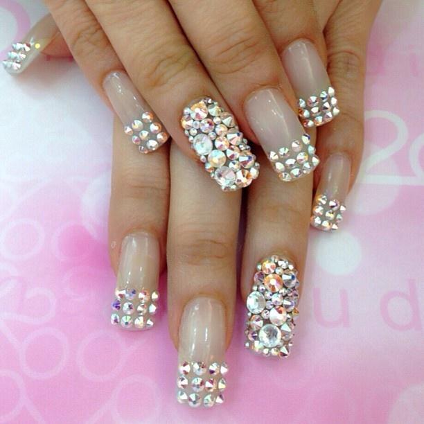 Bling Nail Designs with Rhinestones