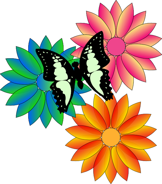 Butterfly and Flower Clip Art