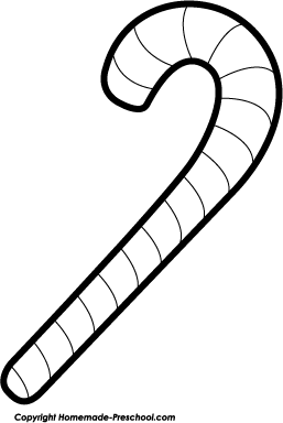 Candy Cane Clip Art Black and White