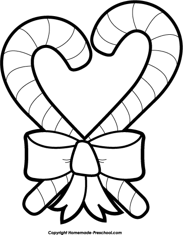 Candy Cane Clip Art Black and White