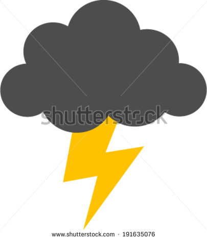 Cartoon Storm Clouds Lightning