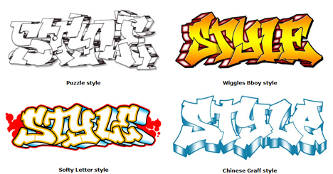 Chinese Graffiti Style Letters