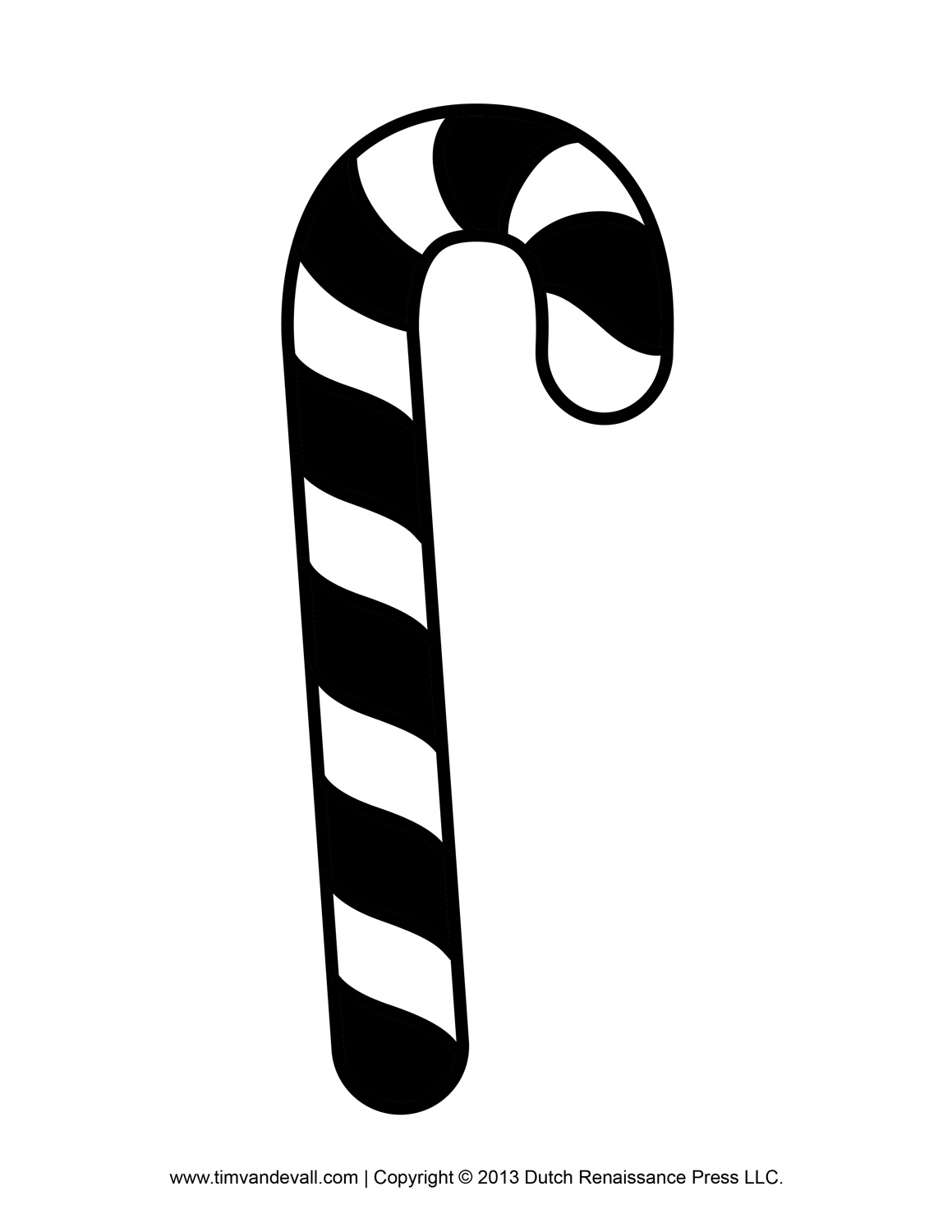 Christmas Candy Cane Clip Art Black and White