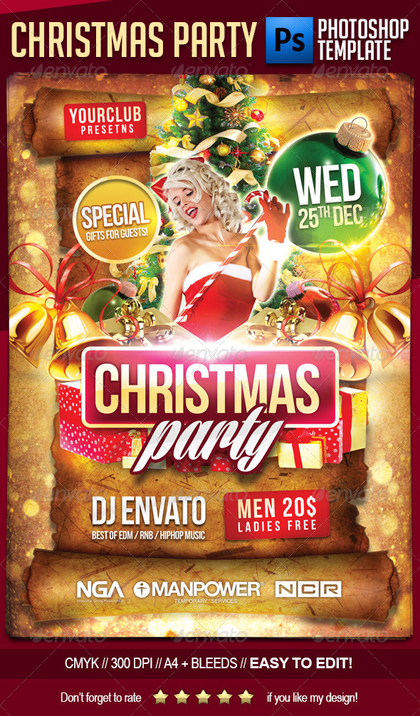 Christmas Holiday Party Flyer Template