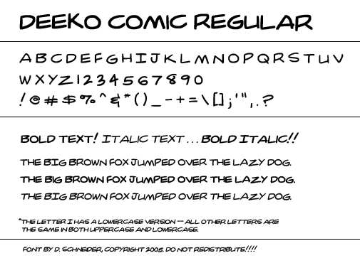 Comic Book Font Styles