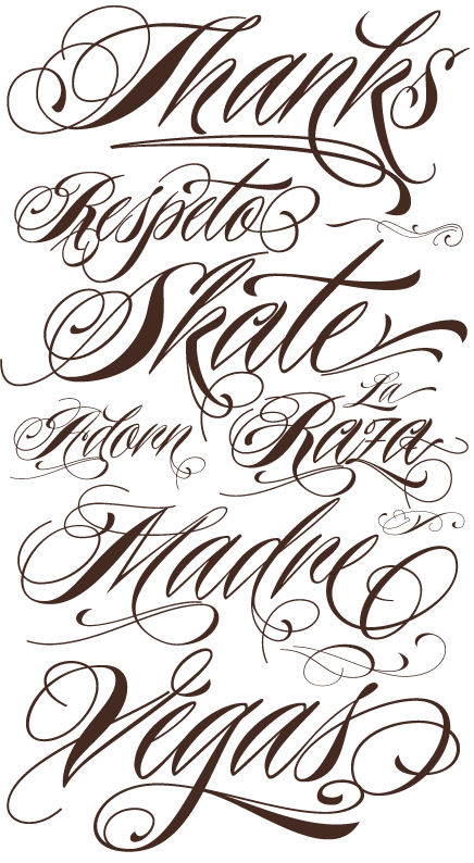 Cursive Tattoo Fonts Script