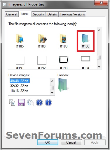 Default Windows 7 Folder Icons