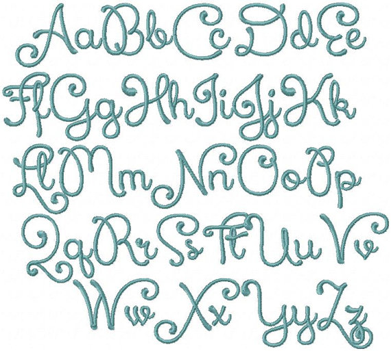 Embroidery Interlocking Script Font