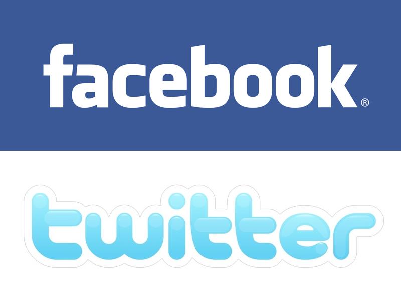 Facebook and Twitter Logos