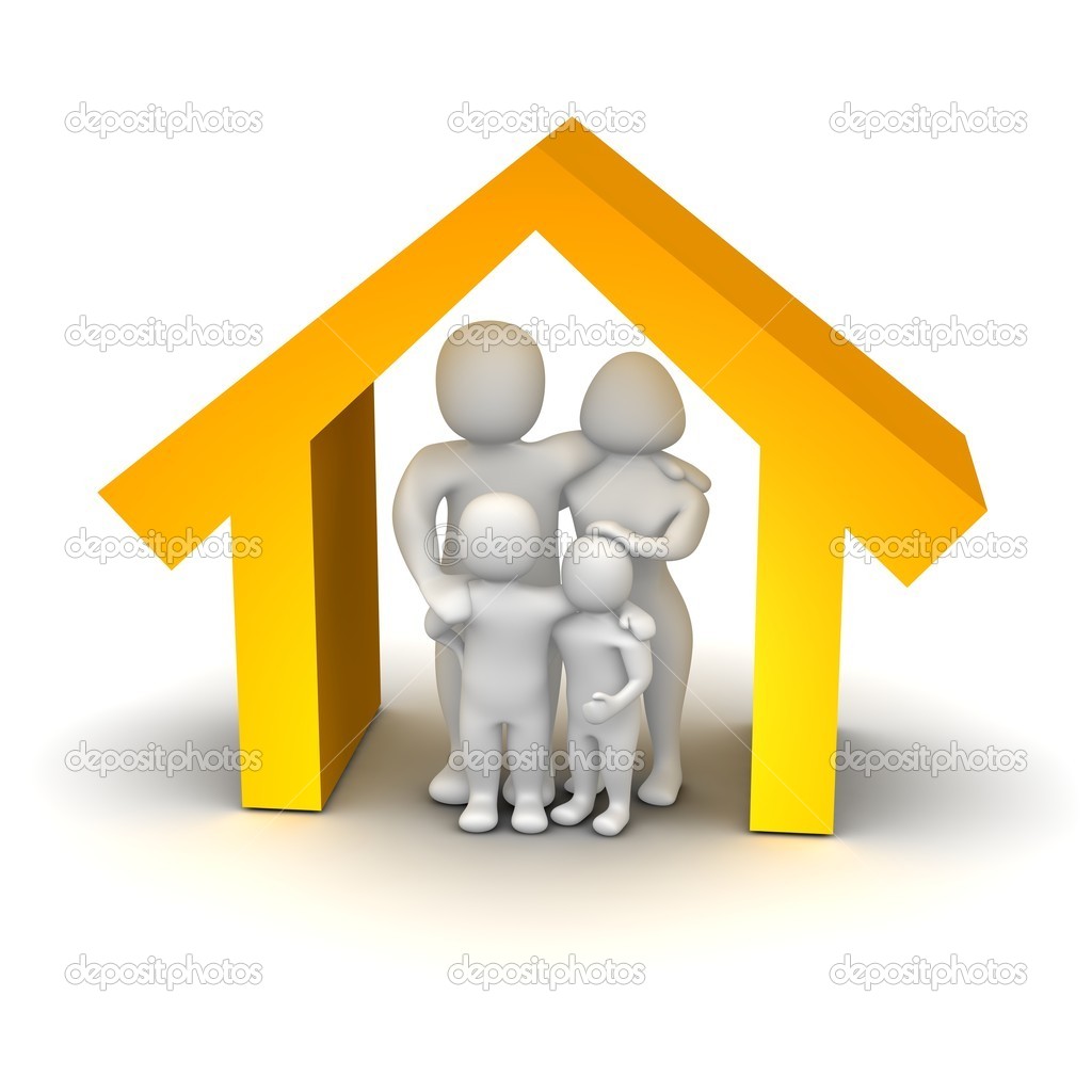 Family Inside House Clip Art