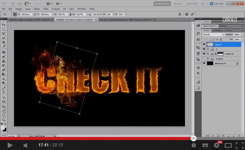 Fire Text Effect Photoshop Tutorial