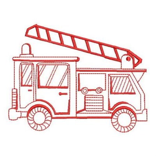 Fire Truck Embroidery Design