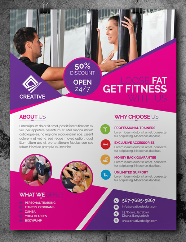 Fitness PSD Flyer Templates Free Downloads