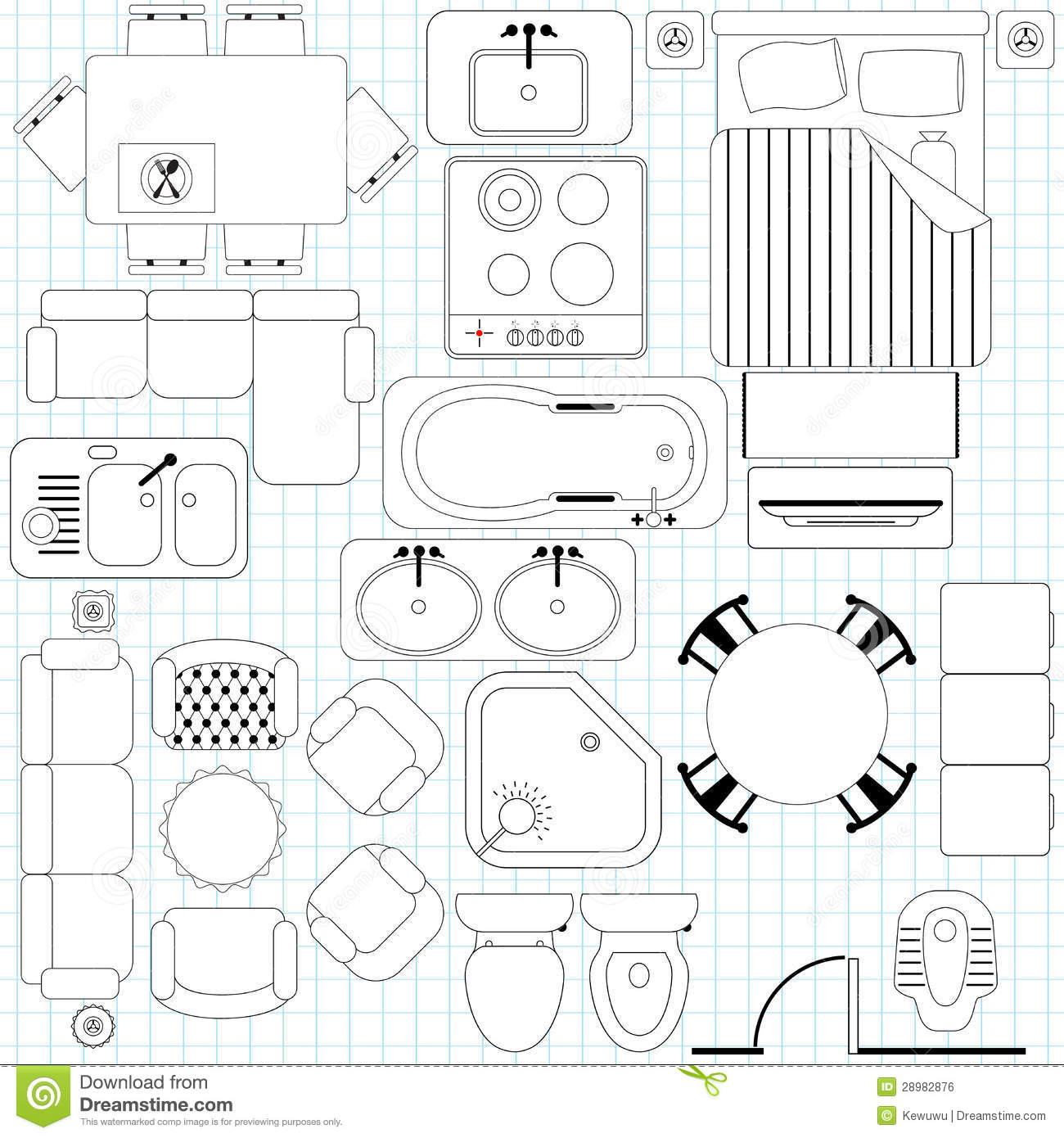 Floor Plan Furniture Clip Art