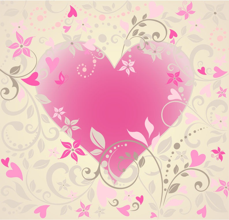 Floral Hearts Vector