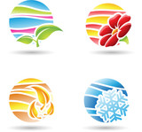 Four Season Icons Vector Free