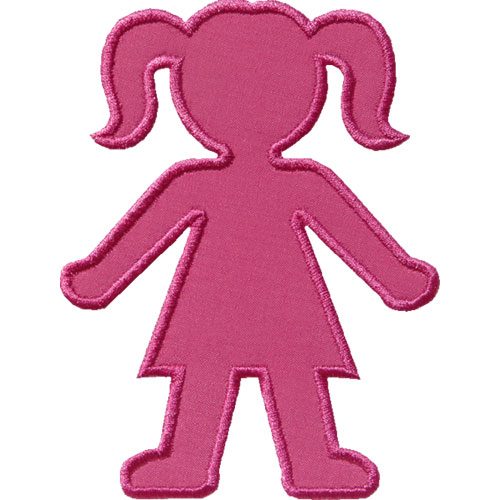 Girl with Pigtails Applique Design